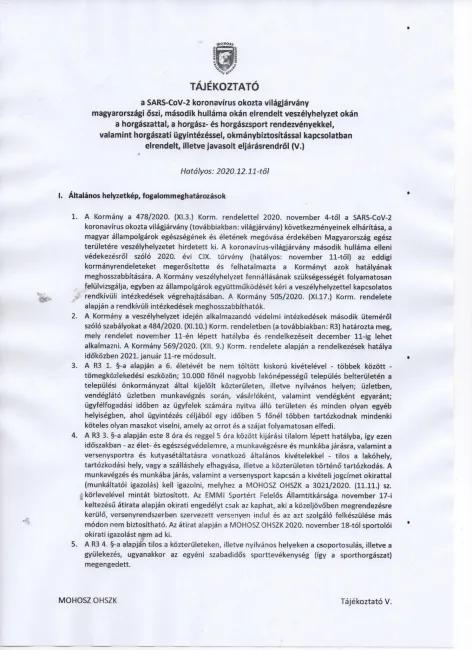 Közlemény MOHOSZ COVID-19 tájékoztató